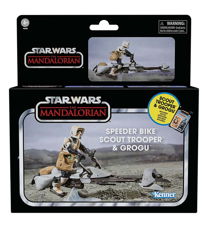 Star Wars The Vintage Collection The Mandalorian Scout Trooper and Grogu Speeder Bike