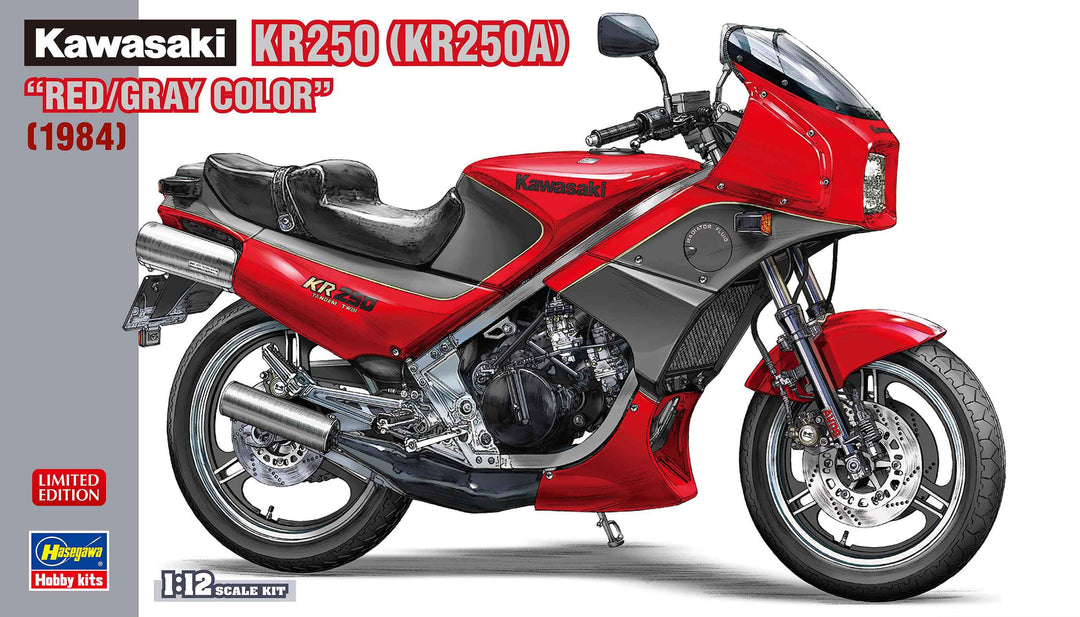 Hasegawa 1:12 Scale Kawasaki KR250 Red/Grey Kit