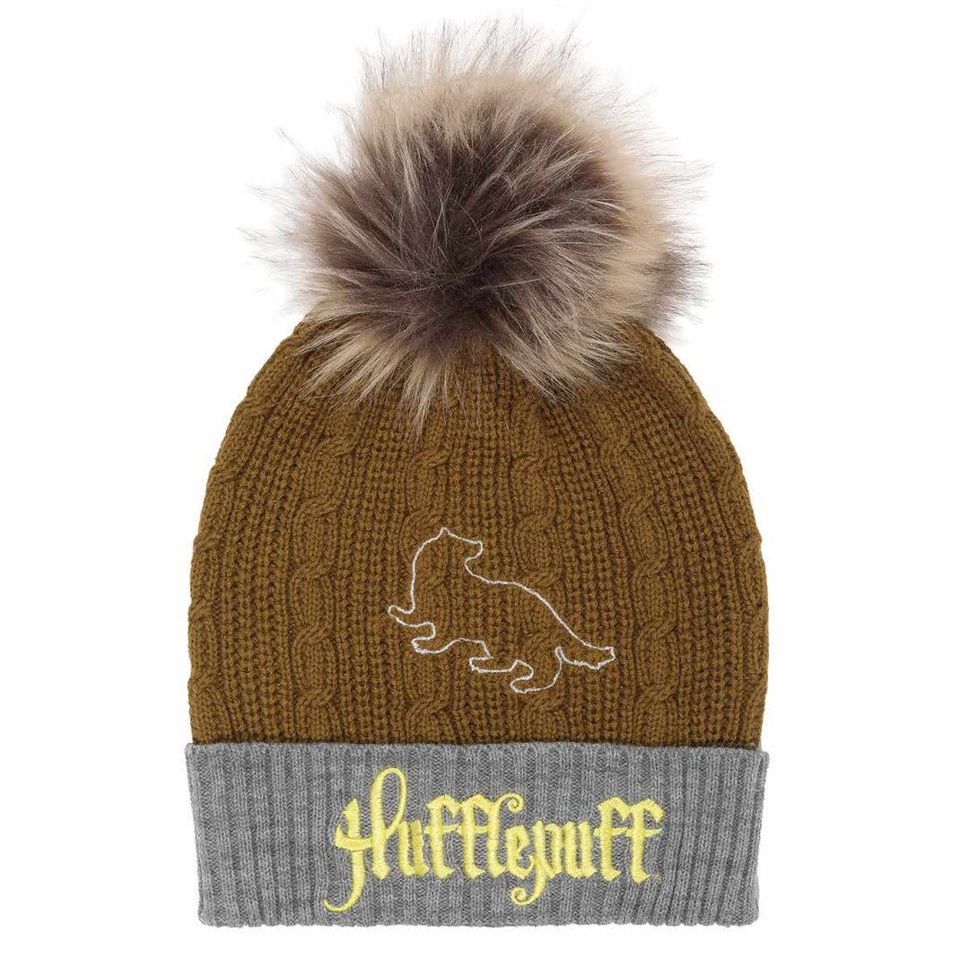 Official Harry Potter - Hufflepuff House Fur Pom Pom Unisex Beanie