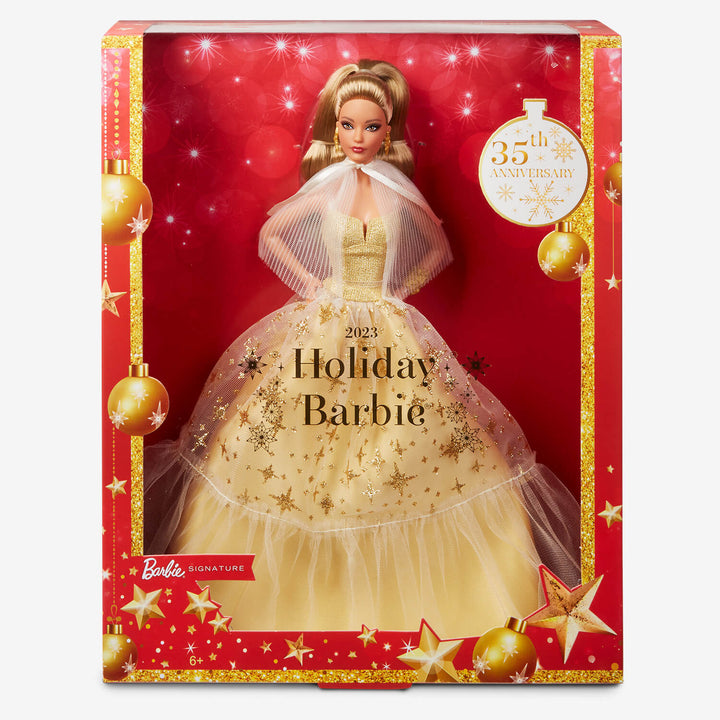 Barbie Signature Doll 35th Anniversary 2023 Holiday Doll Barbie (4) Complete Bundle
