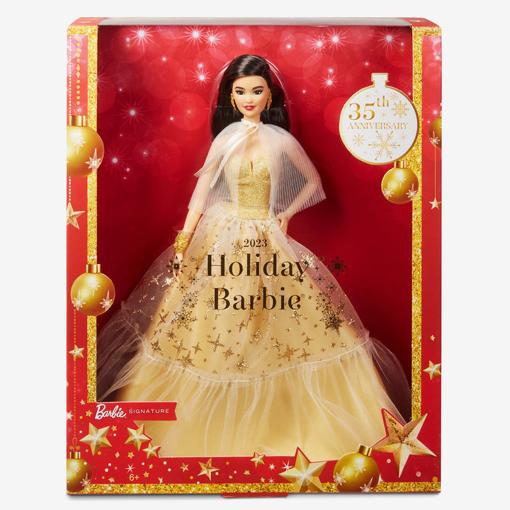 Barbie Signature Doll 35th Anniversary 2023 Holiday Doll Barbie (4) Complete Bundle