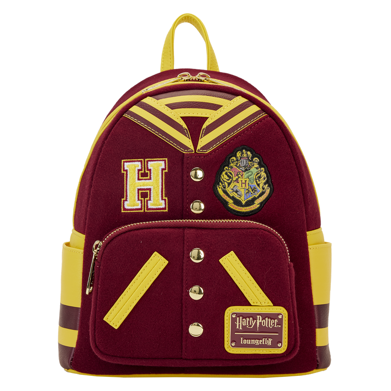 Loungefly Harry Potter Hogwarts Crest Gryffindor Varsity Jacket Mini Backpack