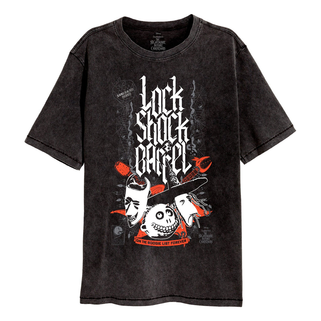 Nightmare Before Christmas Lock Shock & Barrel Acid Wash T-Shirt