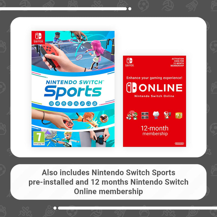 Nintendo Switch Neon Red/Blue Switch Sports & 12-Month Nintendo Switch Online Membership