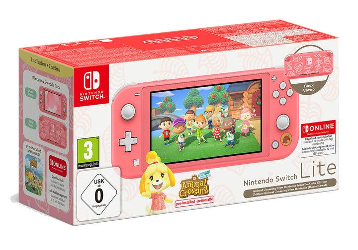 Nintendo Switch Lite Isabelle Alhoa Edition: Animal Crossing & 12-Month Nintendo Switch Online Membership