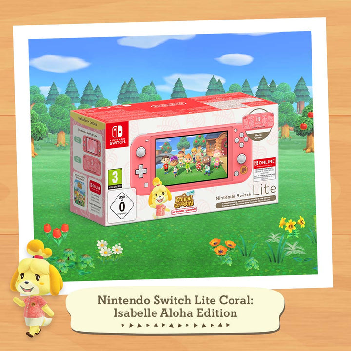 Nintendo Switch Lite Isabelle Alhoa Edition: Animal Crossing & 12-Month Nintendo Switch Online Membership