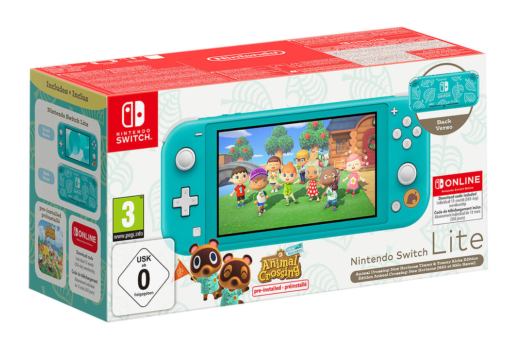 Nintendo Switch Lite Timmy & Tommy's Edition: Animal Crossing & 12-Month Nintendo Switch Online Membership