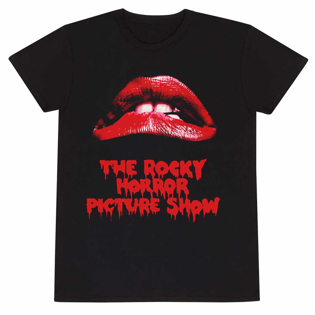 Rocky Horror Lips Unisex Black T-Shirt small