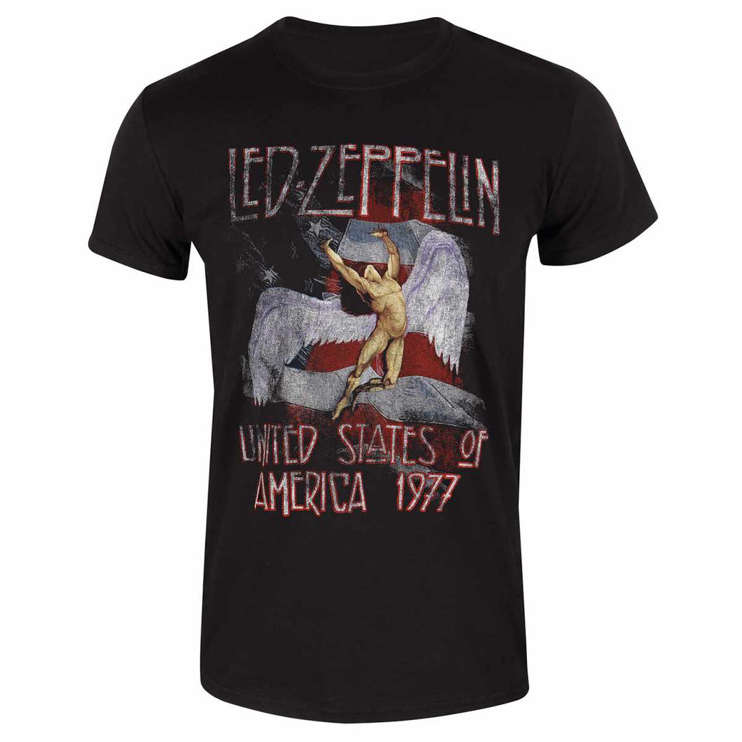 Led Zeppelin Stars N Stripes USA 77 Unisex Adults T-Shirt