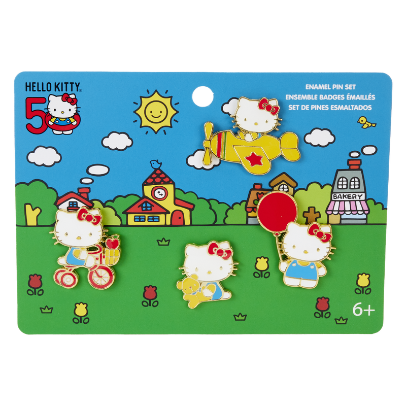 Loungefly Sanrio Hello Kitty 50th Anniversary 4-Piece Pin Set