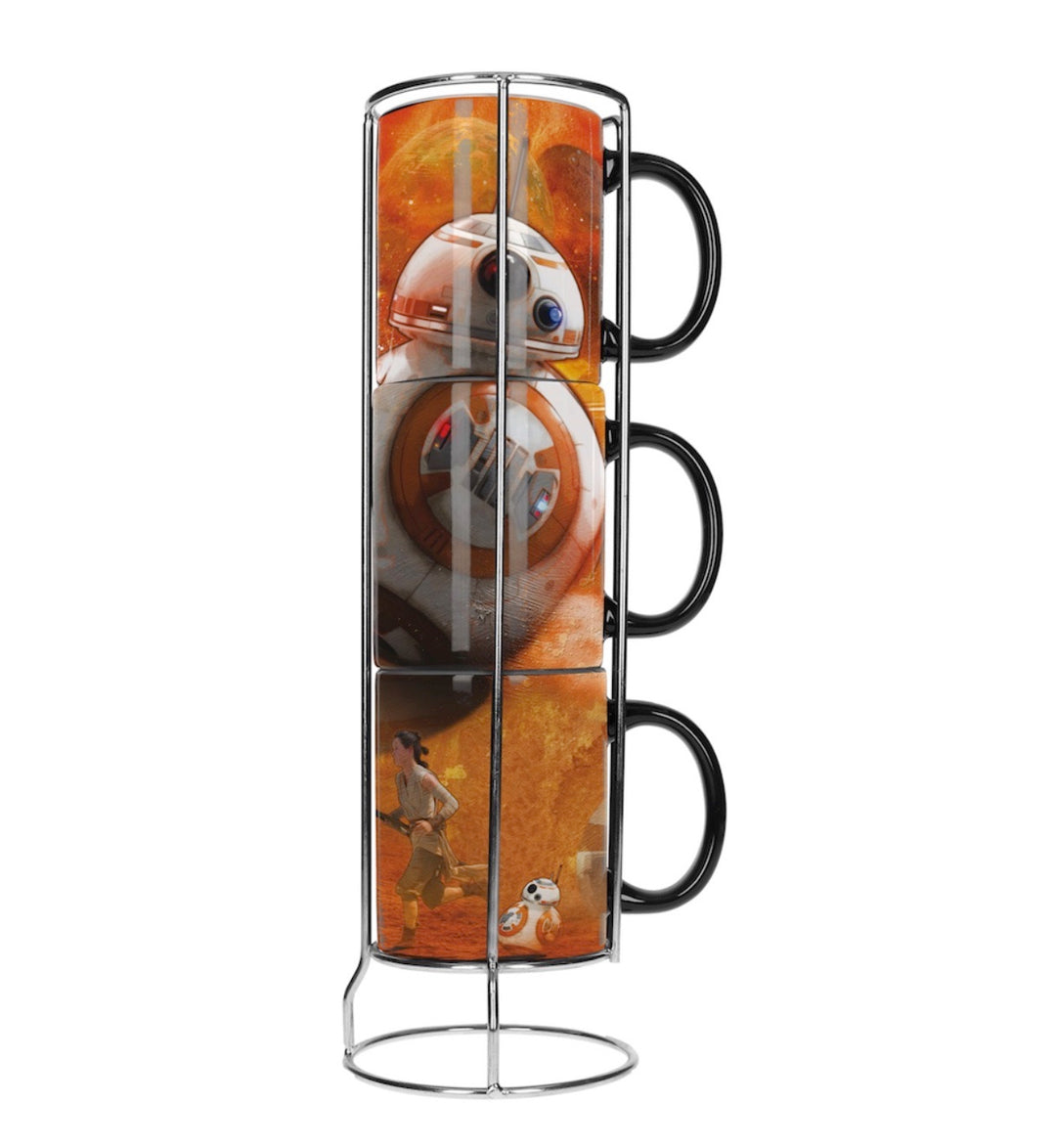 Star Wars BB8 3 Stackable Ceramic Mugs Set