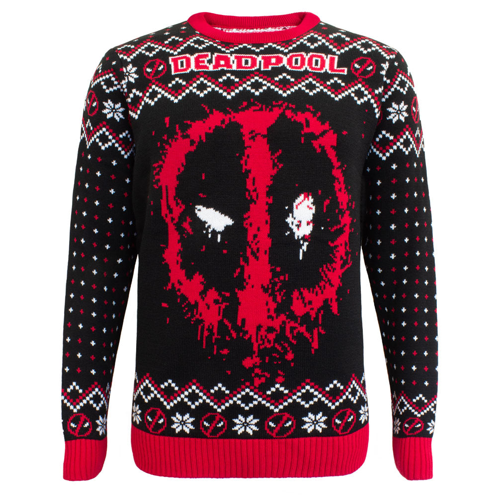 Official Marvel Comics Deadpool Knitted Unisex Christmas Jumper