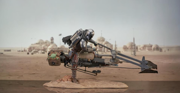 The Mandalorian Premier Collection Din Djarin with Speeder Bike 1/7 Scale Limited Edition Statue