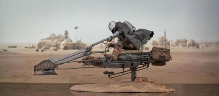 The Mandalorian Premier Collection Din Djarin with Speeder Bike 1/7 Scale Limited Edition Statue