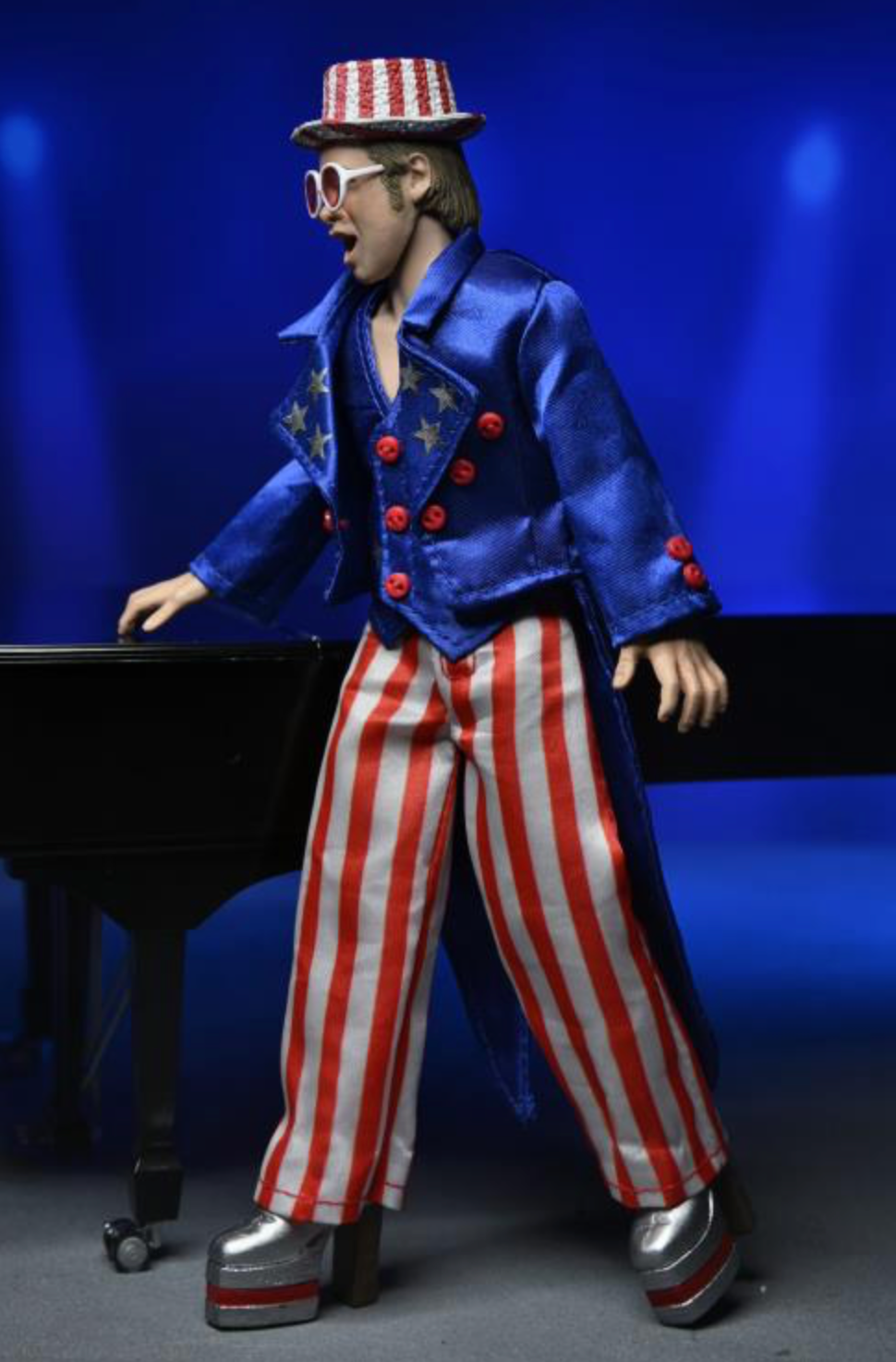 NECA Elton John With Piano (Live 1976) Deluxe 8” Clothed Action Figure