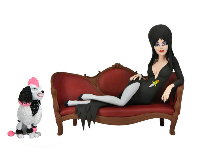 NECA Elvira Mistress of the Dark Toony Terrors Elvira On Couch Figure