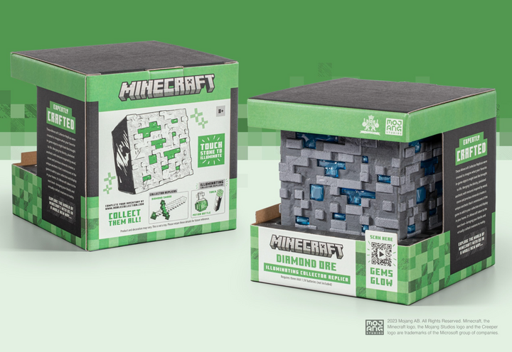 Official Minecraft Diamond Ore Illuminating Collector Replica