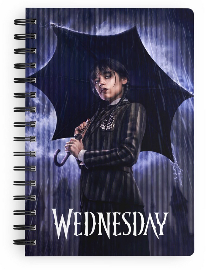 Wednesday 3D Effect A5 Notebook Rain Wednesday
