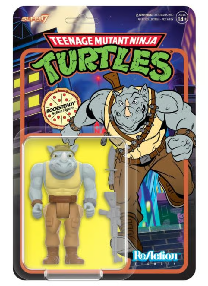 Teenage Mutant Ninja Turtles Rocksteady (Cartoon Version) ReAction Figure
