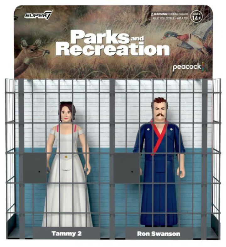 Parks and Recreation Ron and Tammy Wedding Night ReAction Figure Twin Pack