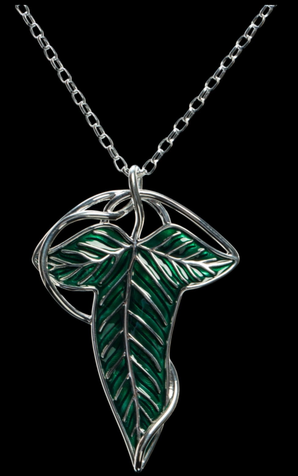 Weta Workshop The Lord of the Rings 1/1 Scale Elven Leaf Brooch & Chain (Sterling Silver) Replica