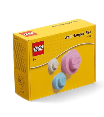 LEGO Wall Hanger Set - White, Light Blue, Pink