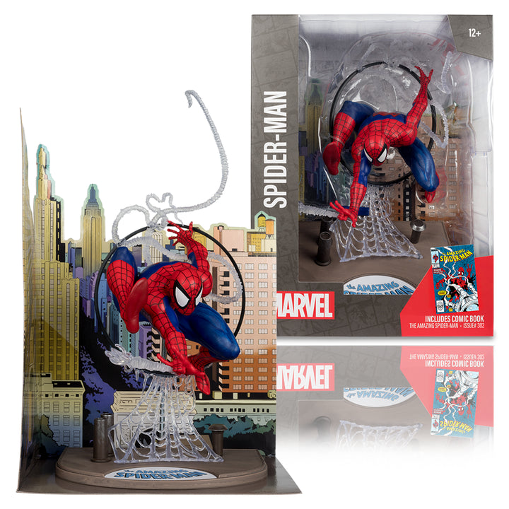McFarlane Marvel Comics Spider-Man (The Amazing Spider-Man #301) & Captain America (The Amazing Spider-Man #323)1/6 Scale Figures Bundle