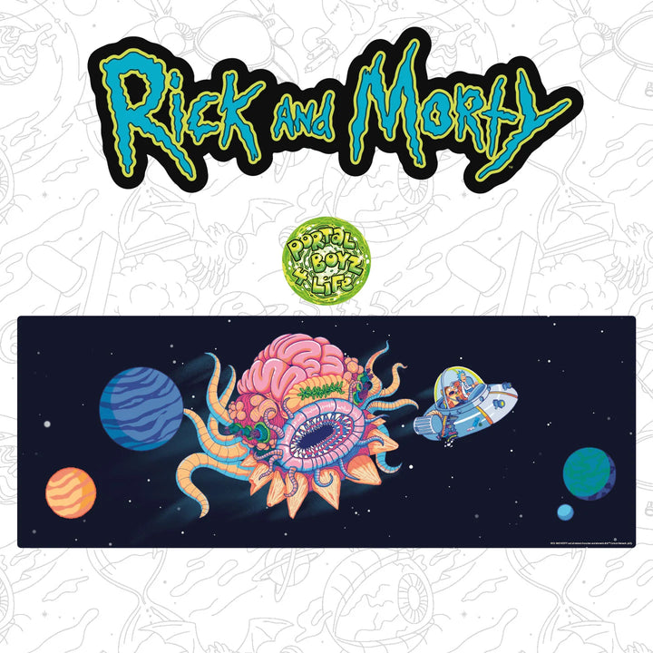Rick & Morty XL Desk Pad & Coaster Set