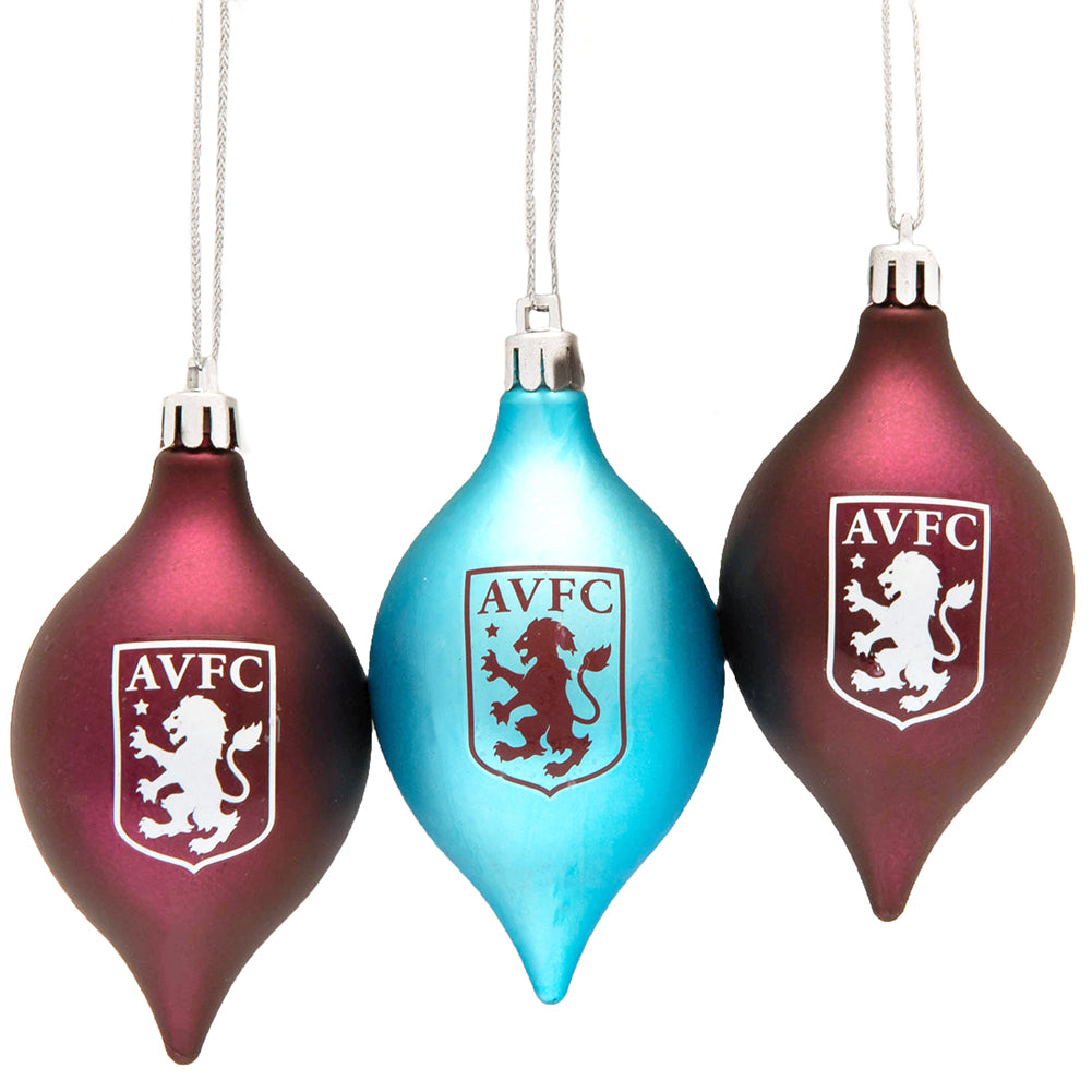 Aston Villa FC 3-Pack Vintage Baubles