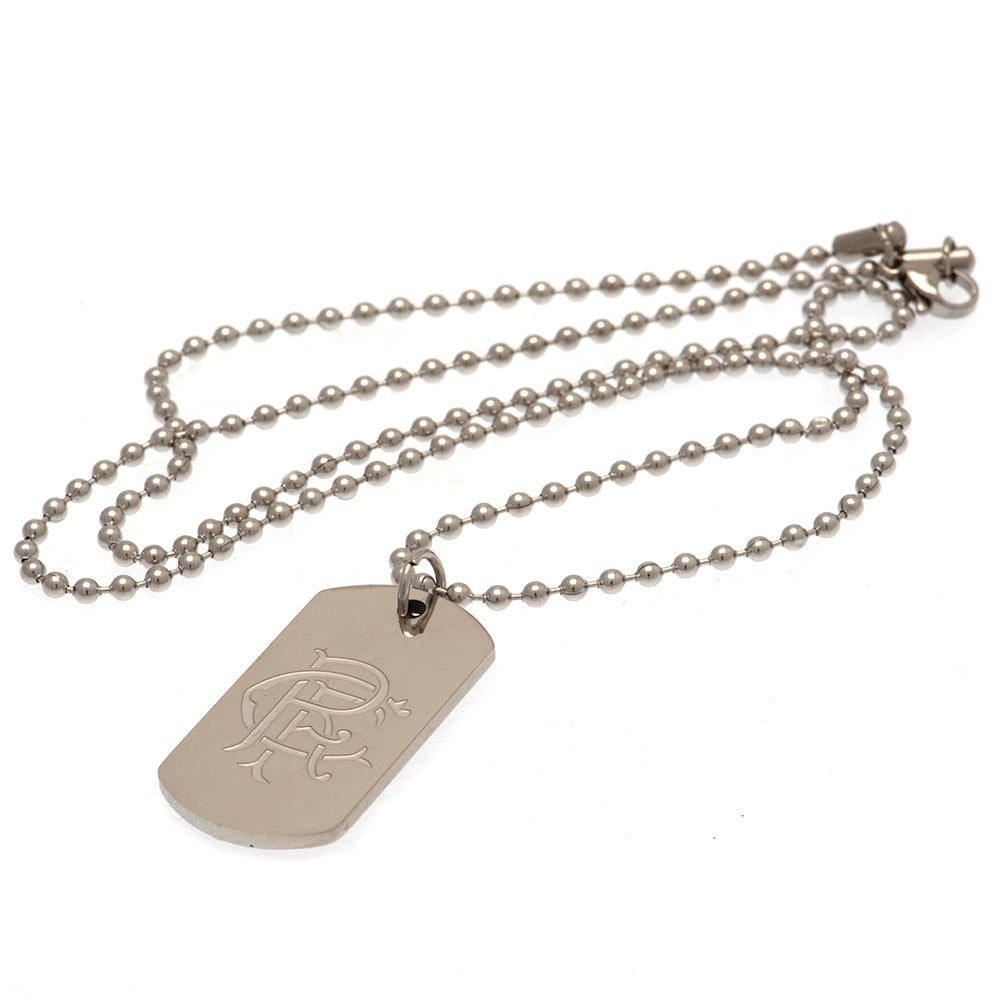 Rangers FC Engraved Dog Tag & Chain