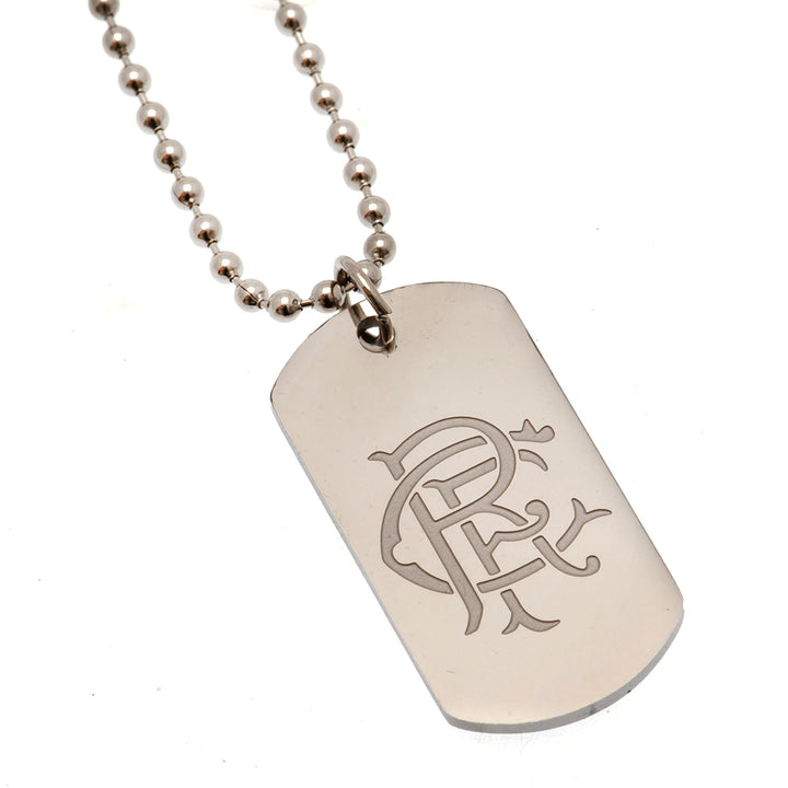 Rangers FC Engraved Dog Tag & Chain