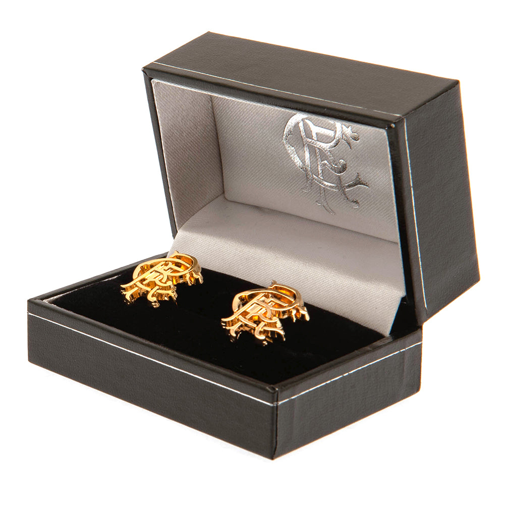 Rangers FC Gold Plated Scroll Crest Cufflinks