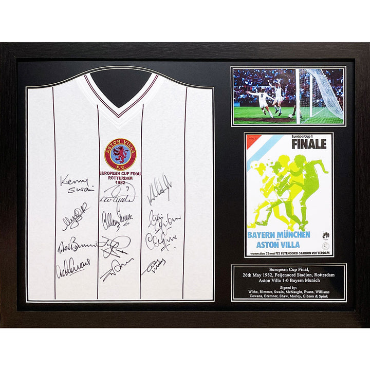 Aston Villa FC 1982 European Cup Final Team Signed Shirt (Framed)