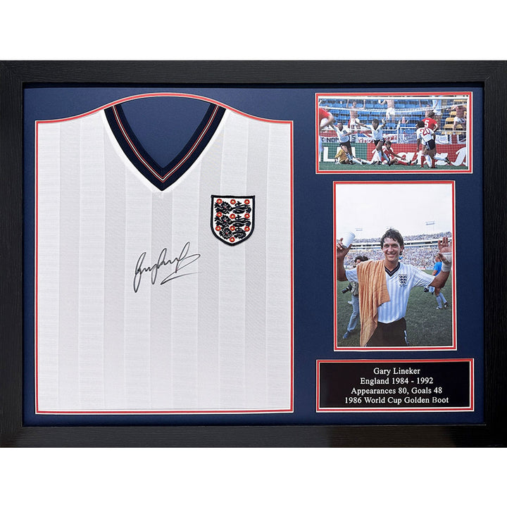England FA 1986 Gary Lineker Signed Shirt (Framed)