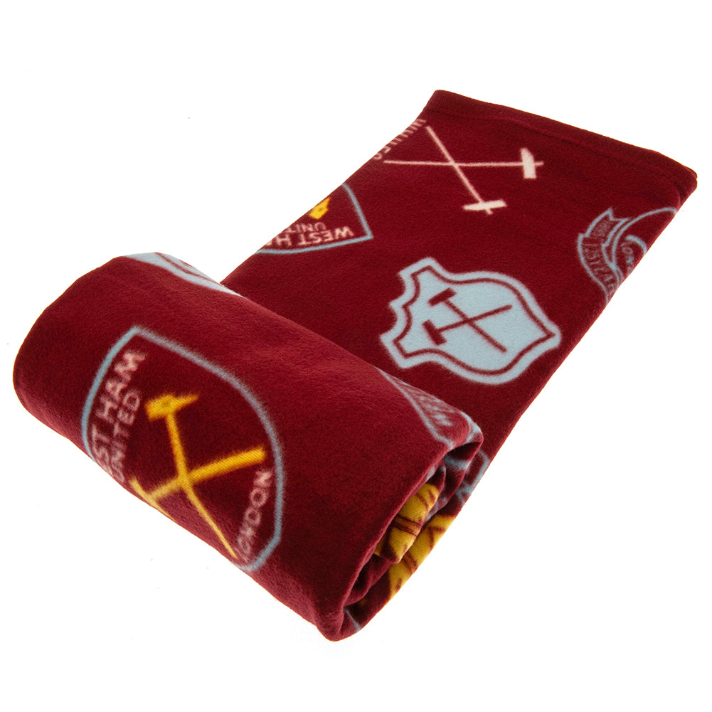 West Ham United FC Historic Crests Fleece Blanket