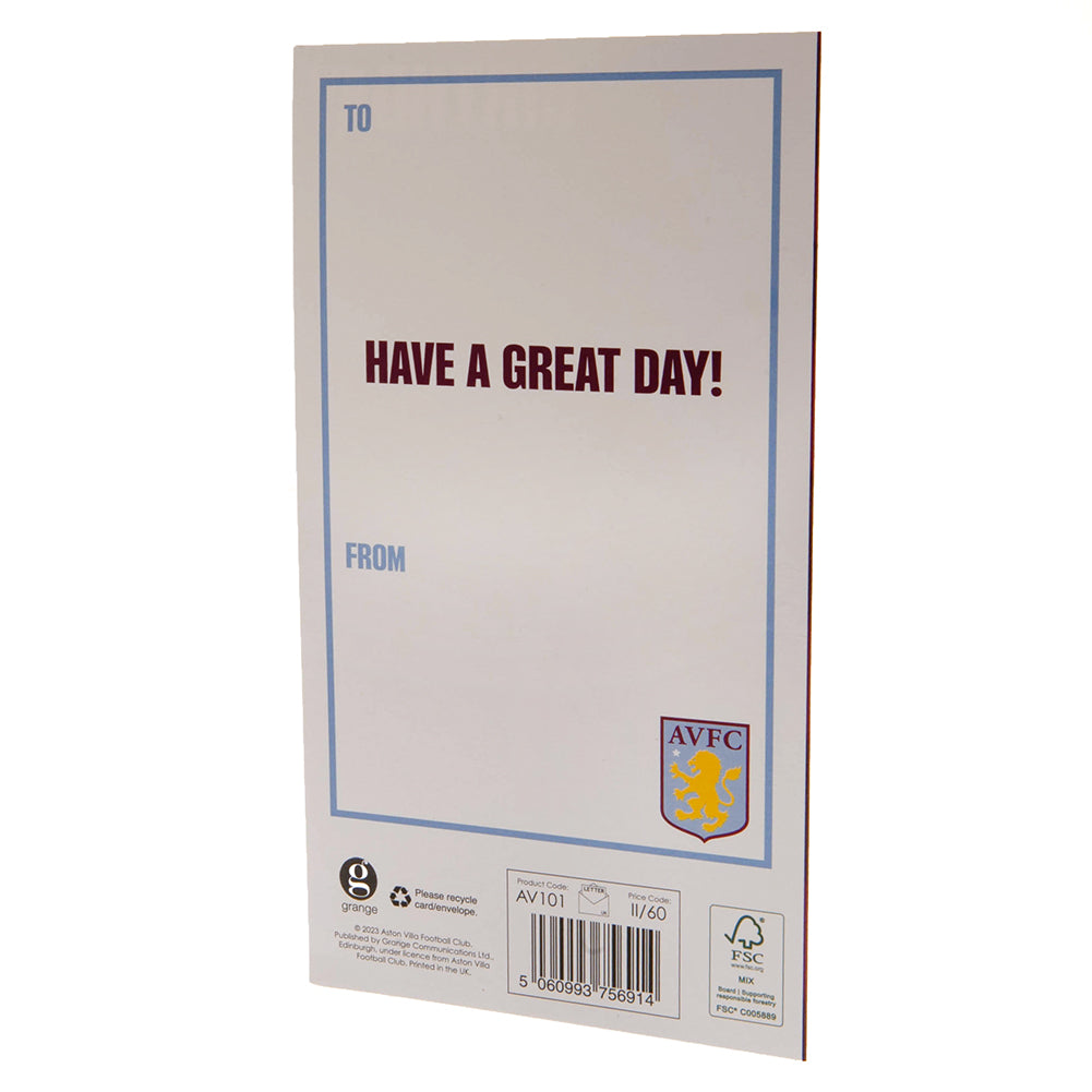 Aston Villa FC Crest Birthday Card