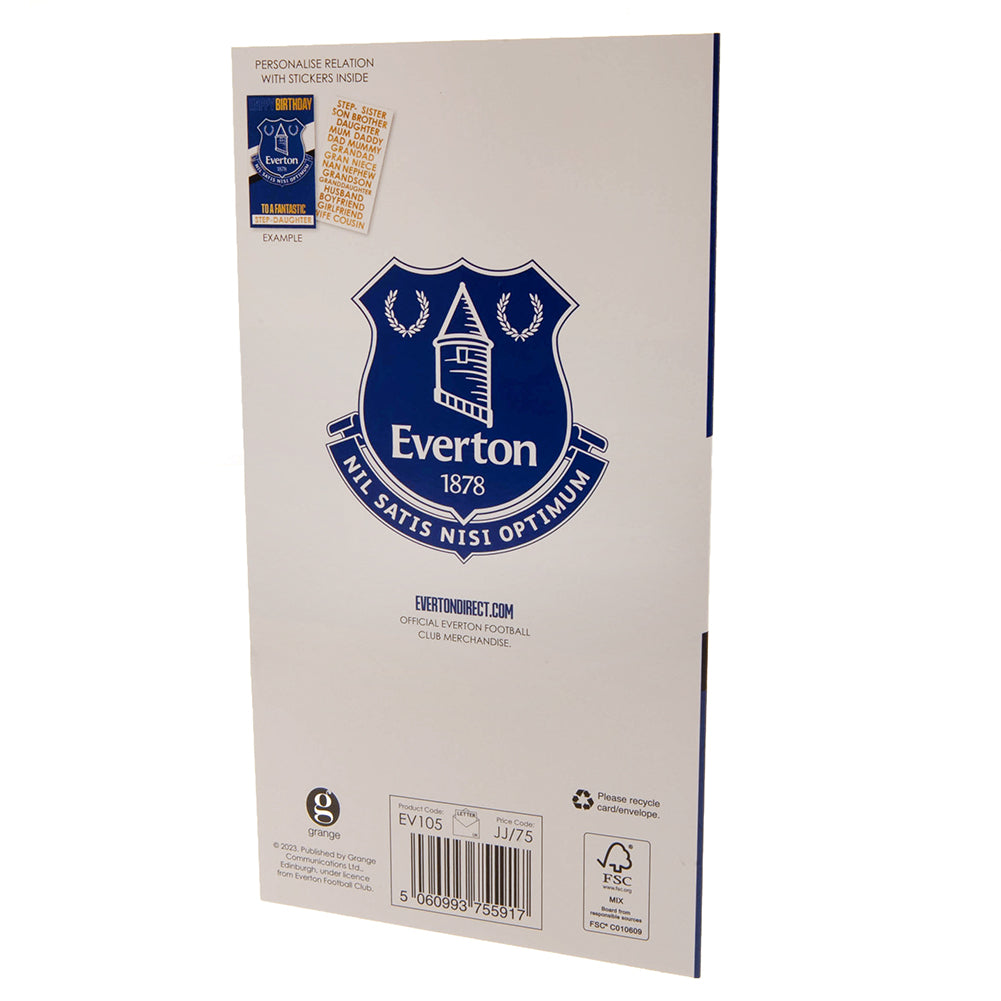 Everton FC Personalised Birthday Card