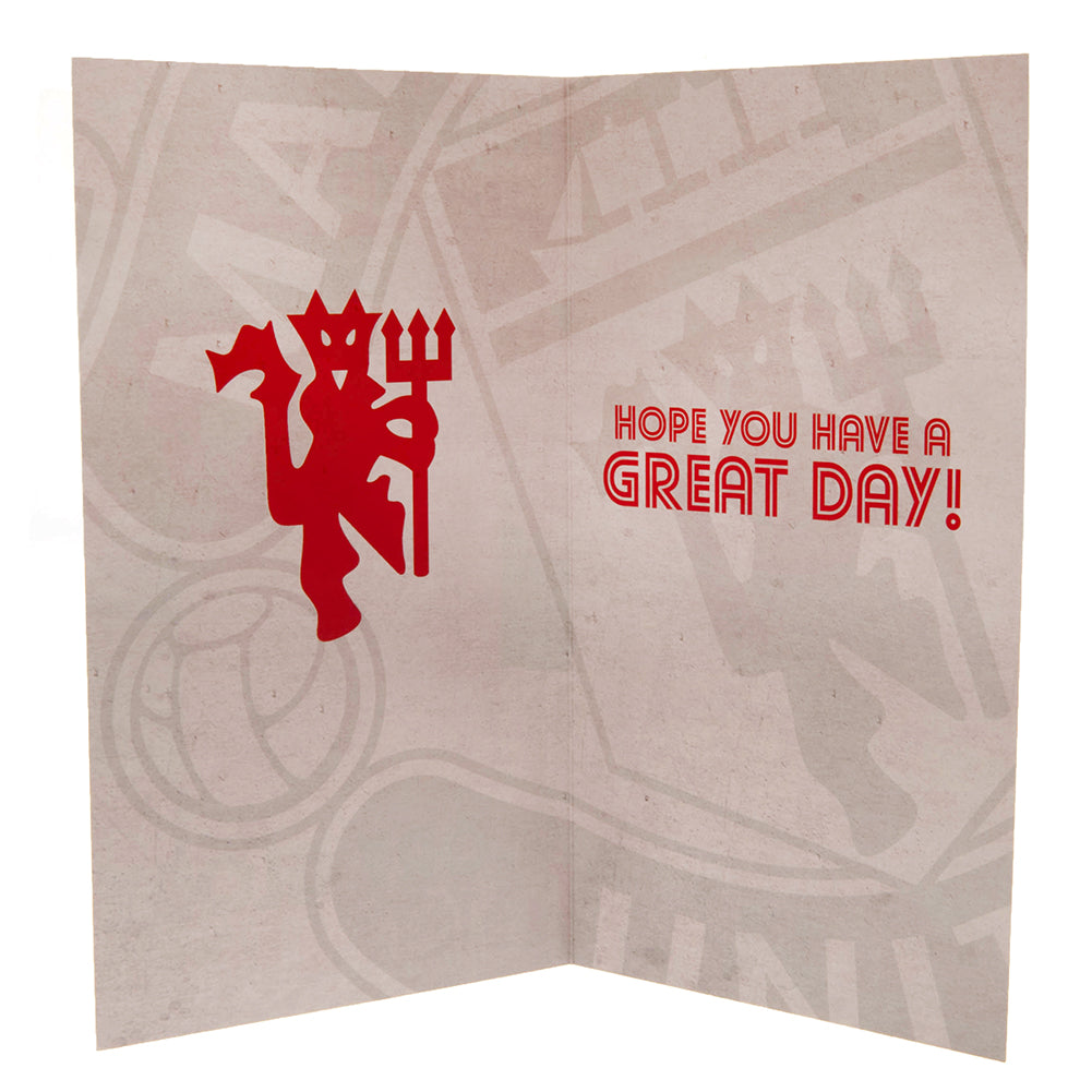 Manchester United FC Retro Shirt Birthday Card