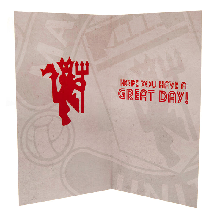 Manchester United FC Retro Shirt Birthday Card