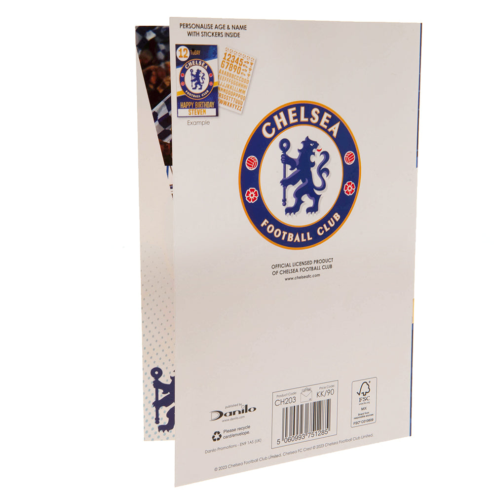 Chelsea FC Birthday Card With Stickers