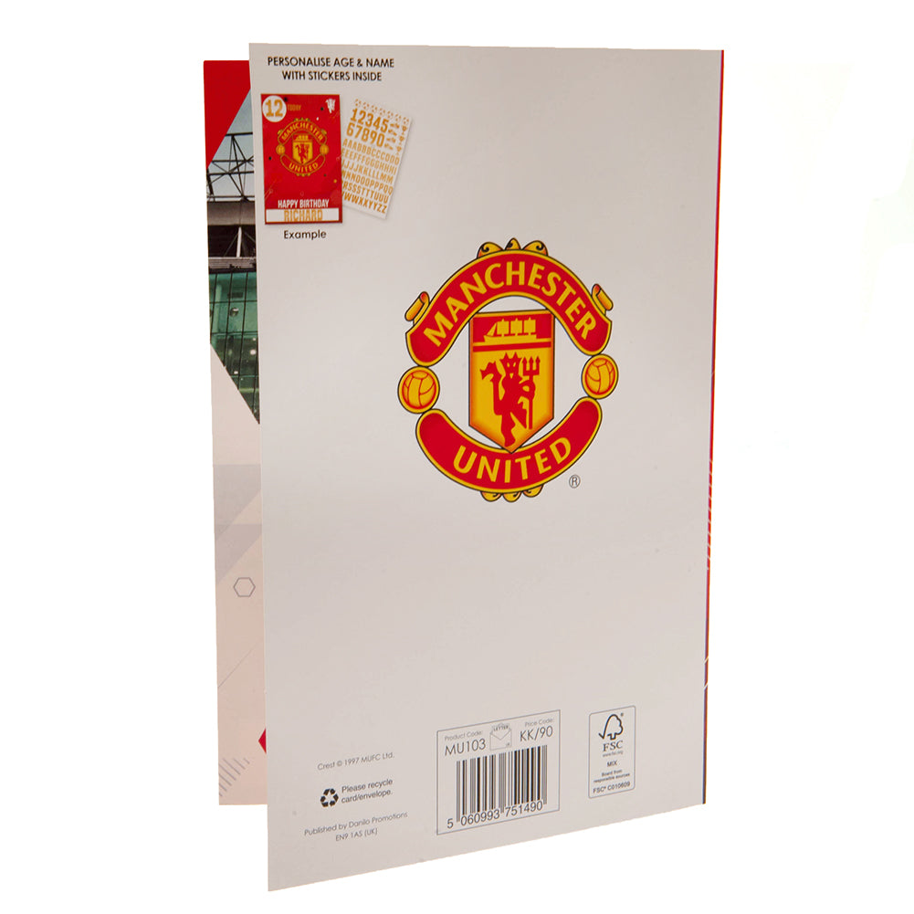 Manchester United FC Birthday Card With Stickers