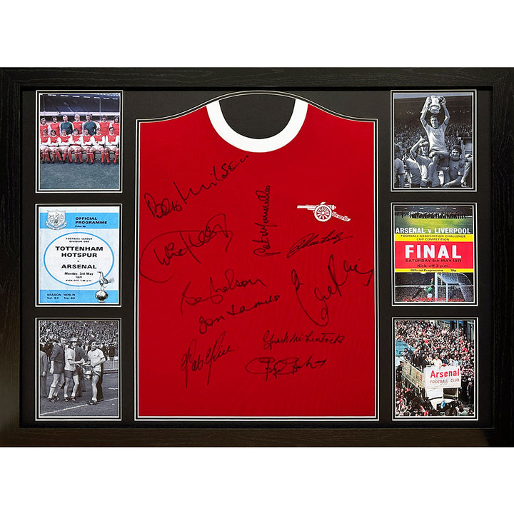 Arsenal FC 1971 Double Winners Team Signed Shirt (Framed)