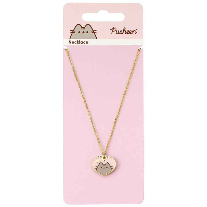 Pusheen Gold Plated Heart Necklace