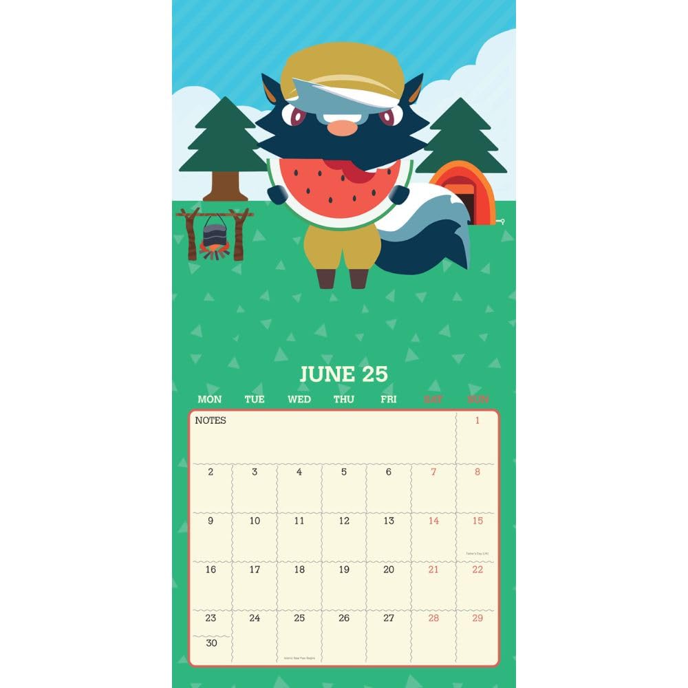 Animal Crossing Square 2025 Calendar