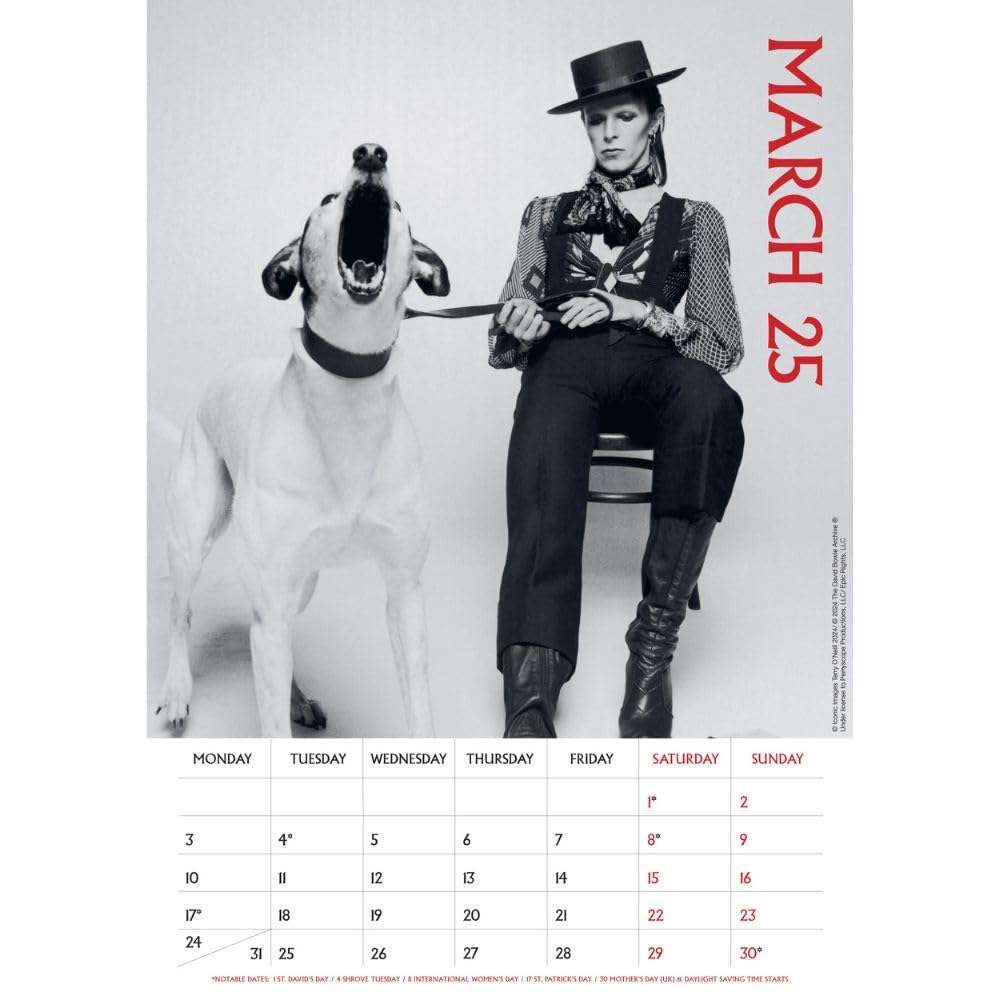 David Bowie A3 2025 Calendar