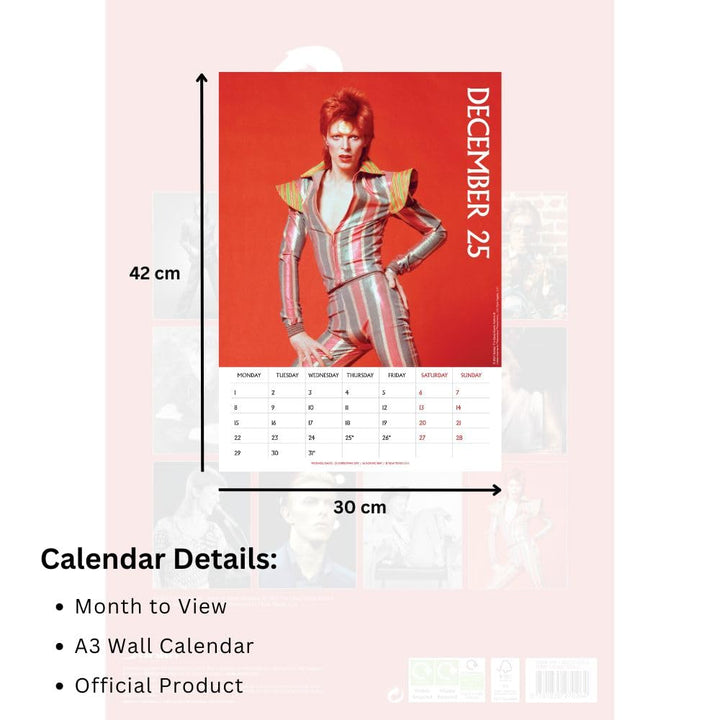 David Bowie A3 2025 Calendar