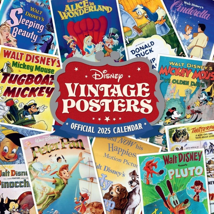 Disney Vintage Posters Square 2025 Calendar