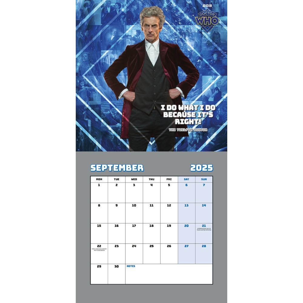 Doctor Who Classic Edition Square 2025 Calendar