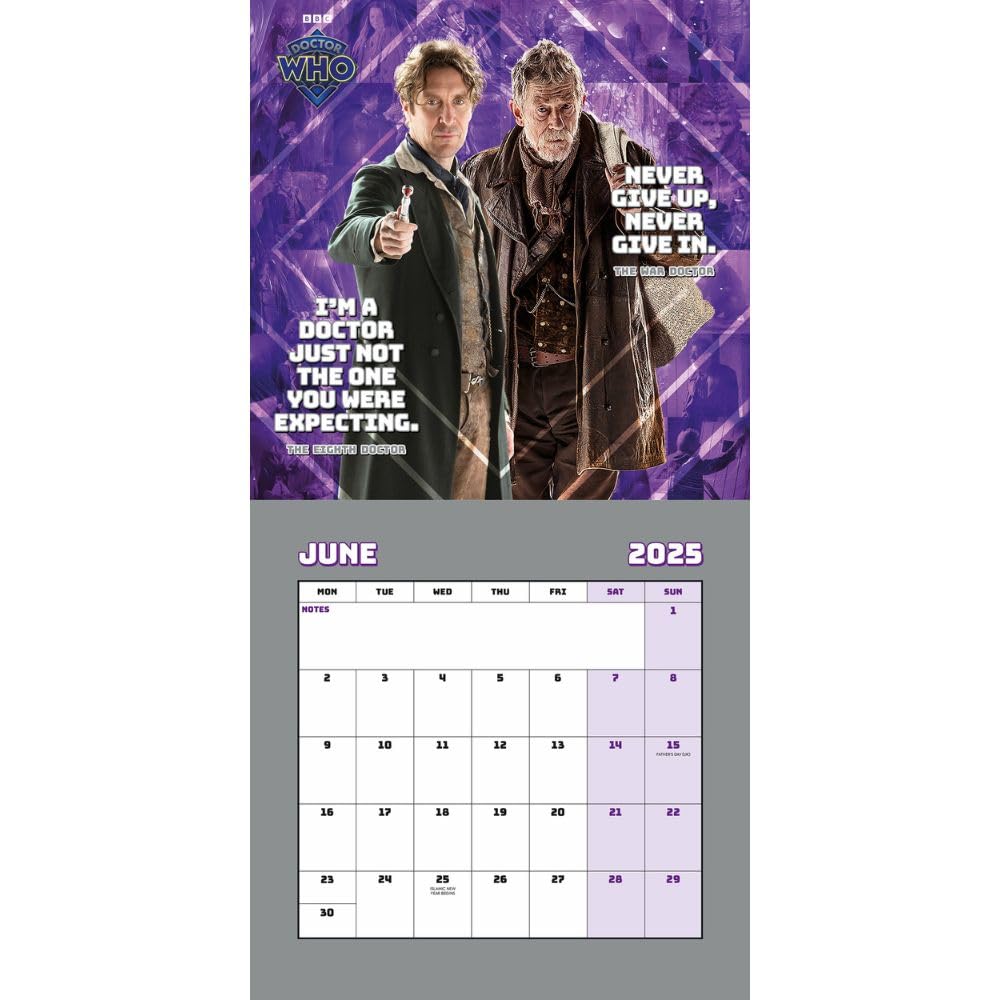 Doctor Who Classic Edition Square 2025 Calendar