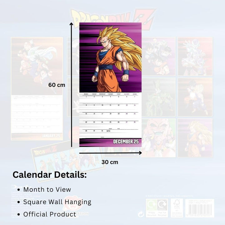 Dragon Ball Z Square 2025 Calendar